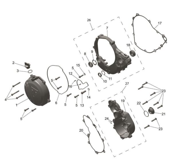 Alternator Cover Assembly - TF250E
